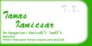 tamas kanicsar business card